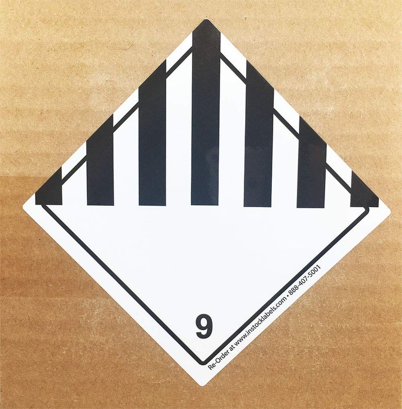 InStockLabels.com Hazard Class 9 D.O.T. Miscellaneous Dangerous Goods Labels 4x4 Inch Square 500 Adhesive Labels - Image 2